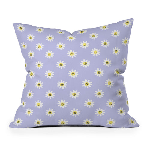 Charly Clements Trippy Daisy Outdoor Throw Pillow