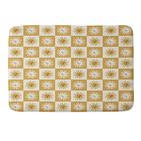 Charly Clements Vintage Checkered Sunshine Memory Foam Bath Mat