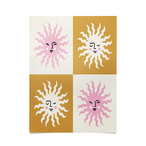 Charly Clements Vintage Checkered Sunshine Poster