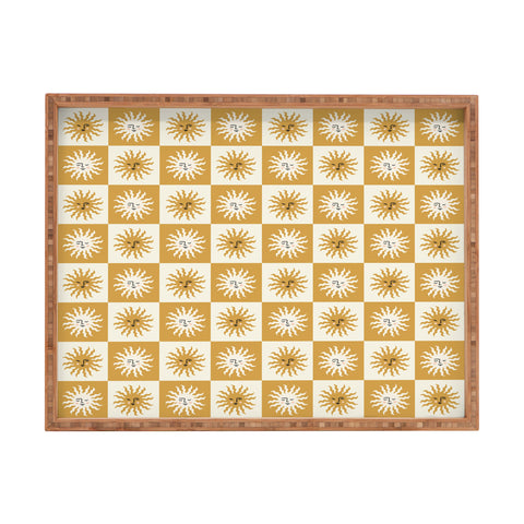 Charly Clements Vintage Checkered Sunshine Rectangular Tray