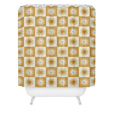 Charly Clements Vintage Checkered Sunshine Shower Curtain