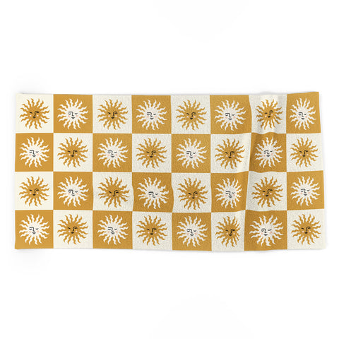 Charly Clements Vintage Checkered Sunshine Beach Towel
