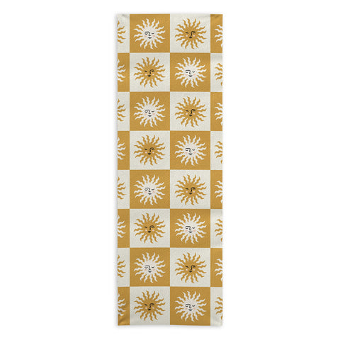 Charly Clements Vintage Checkered Sunshine Yoga Towel
