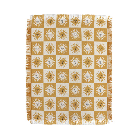 Charly Clements Vintage Checkered Sunshine Throw Blanket