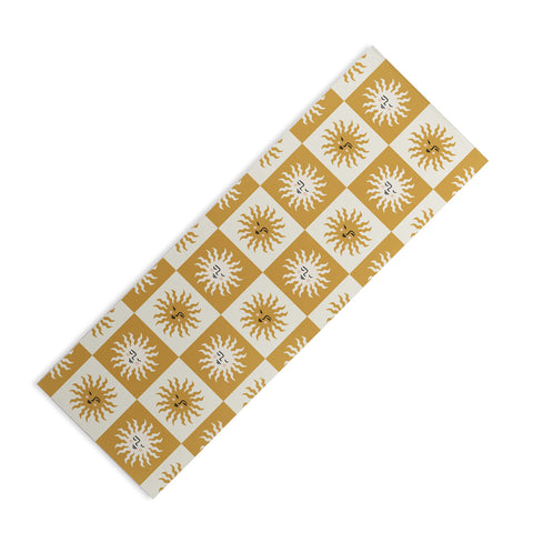 Charly Clements Vintage Checkered Sunshine Yoga Mat
