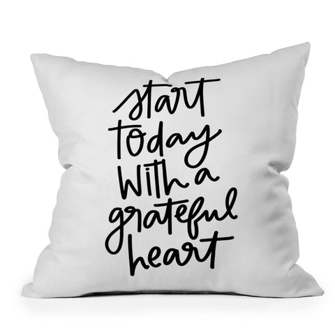 Chelcey Tate A Grateful Heart Outdoor Throw Pillow