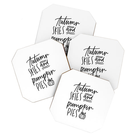 Chelcey Tate Autumn Skies And Pumpkin Pies Coaster Set