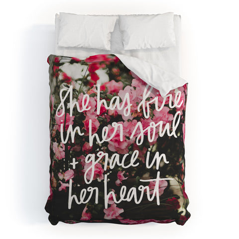 Chelcey Tate Grace In Her Heart Floral Duvet Cover