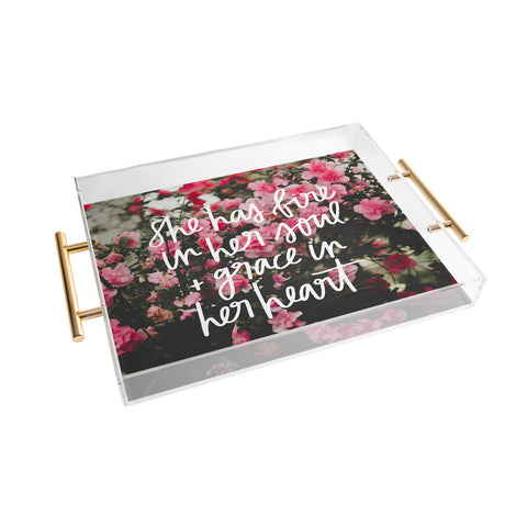 Chelcey Tate Grace In Her Heart Floral Acrylic Tray