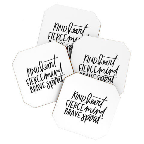 Chelcey Tate Kind Heart Fierce Mind Brave Spirit Coaster Set