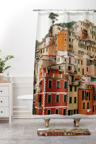 Chelsea Victoria Cinque Terre Pastel Shower Curtain And Mat