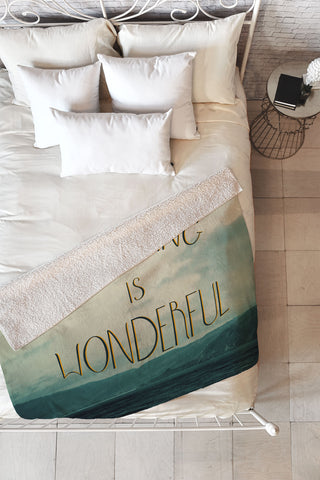 Chelsea Victoria Everything Is Wonderful Fleece Throw Blanket