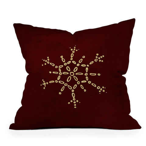 Chelsea Victoria Gold Snowflake No 2 Outdoor Throw Pillow