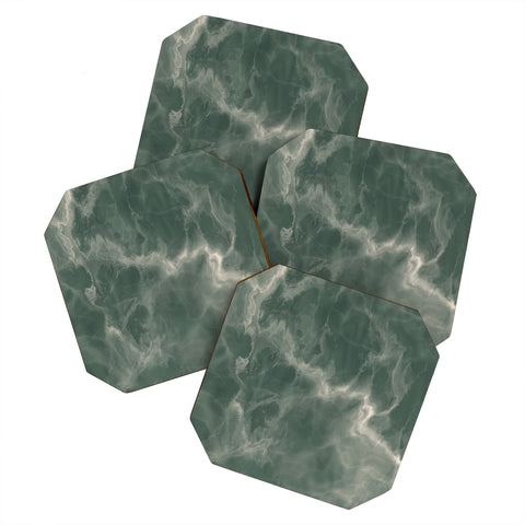 Chelsea Victoria Green Marble Coaster Set