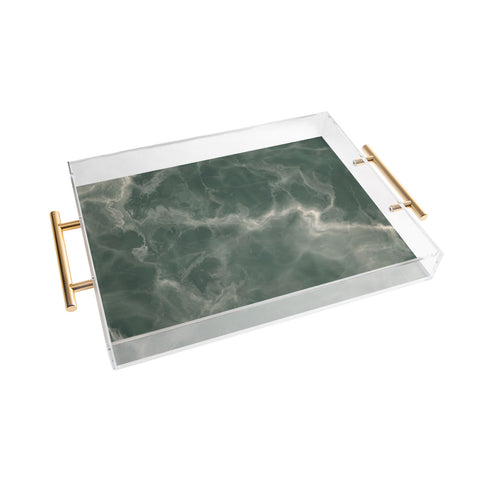 Chelsea Victoria Green Marble Acrylic Tray