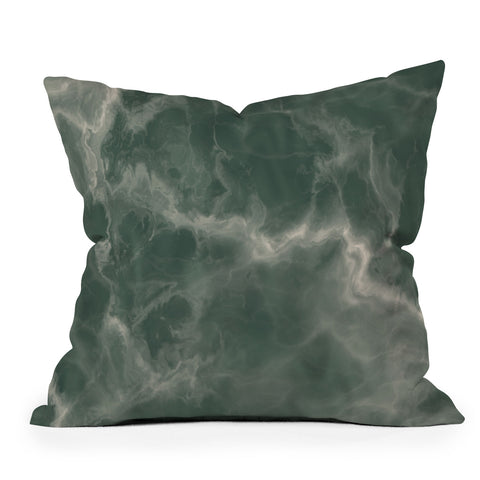 Chelsea Victoria Green Marble Outdoor Throw Pillow