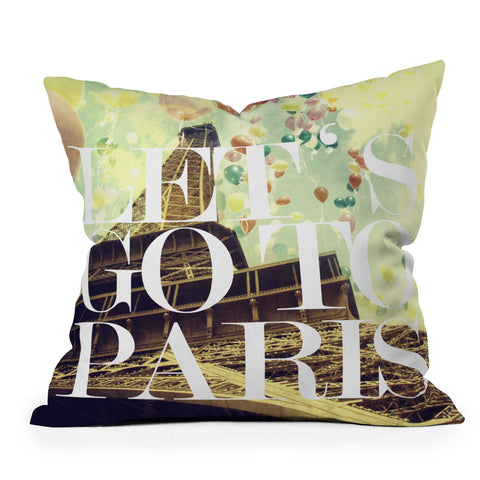 Chelsea Victoria lets go to paris Outdoor Throw Pillow