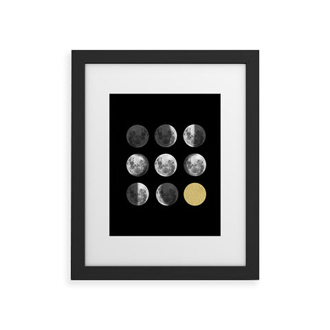 Chelsea Victoria Moon Phases and The Gold Sun Framed Art Print