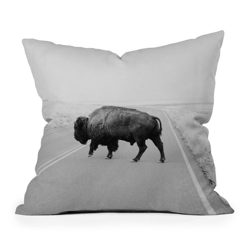 Chelsea Victoria The Black and White Bison Throw Pillow