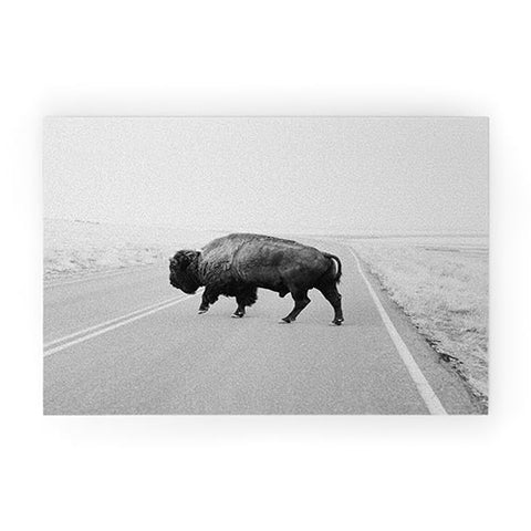 Chelsea Victoria The Black and White Bison Welcome Mat