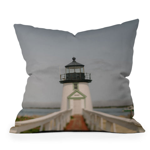 Chelsea Victoria The Lighthouse in Nantucket Outdoor Throw Pillow