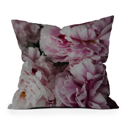 Chelsea Victoria Wet Peonies Outdoor Throw Pillow