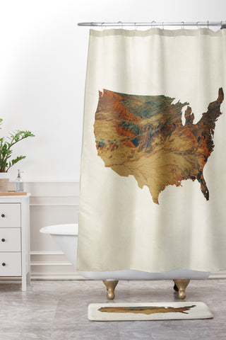 Chelsea Victoria Wild Wild West States Shower Curtain And Mat