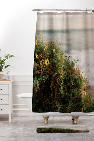 Chelsea Victoria Wildflowers in Malibu Shower Curtain And Mat