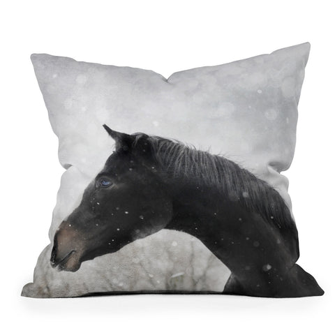 Chelsea Victoria Winter Horse Outdoor Throw Pillow