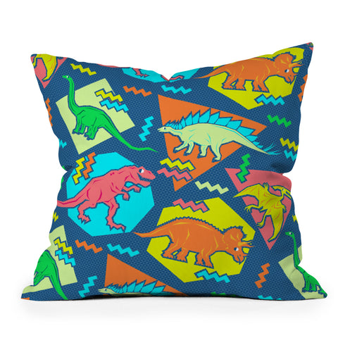 Chobopop 90s Dinosaur Pattern Outdoor Throw Pillow