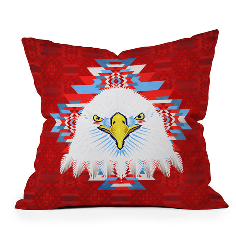 Chobopop American Flag Eagle Outdoor Throw Pillow