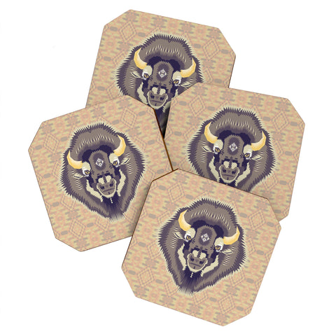 Chobopop Geometric Bison 1 Coaster Set