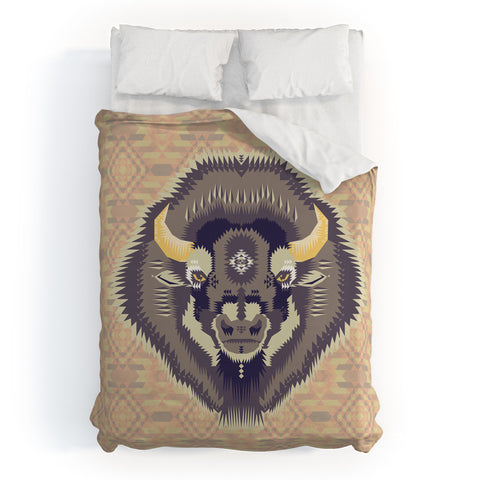 Chobopop Geometric Bison 1 Duvet Cover
