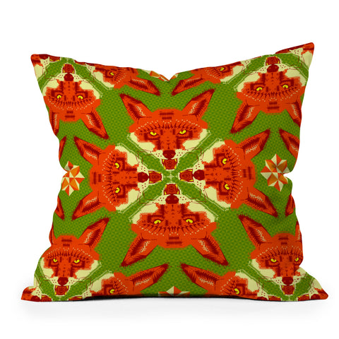 Chobopop Geometric Fox Outdoor Throw Pillow