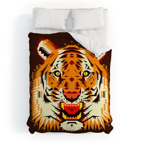 Chobopop Geometric Tiger Duvet Cover