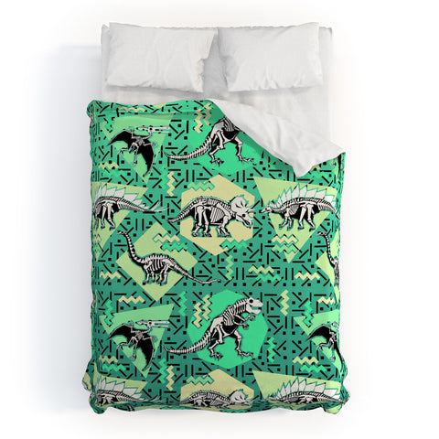 Chobopop Nineties Dinosaur Skeleton Pattern Duvet Cover