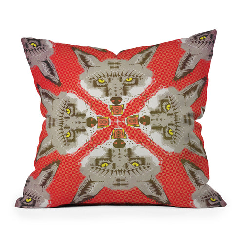 Chobopop Silver Fox Pattern Outdoor Throw Pillow
