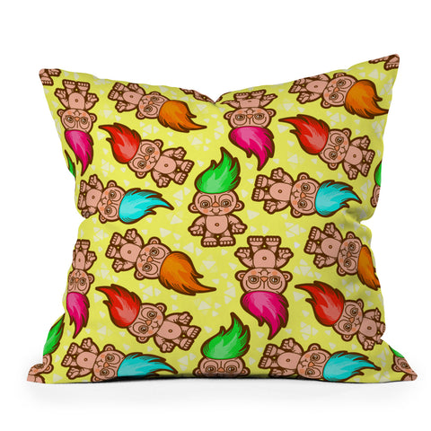 Chobopop Troll Pattern Outdoor Throw Pillow