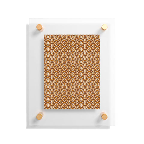 ChrissyInk 70s mod fabric repeat orange Floating Acrylic Print