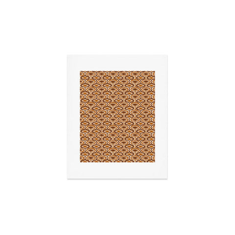 ChrissyInk 70s mod fabric repeat orange Art Print