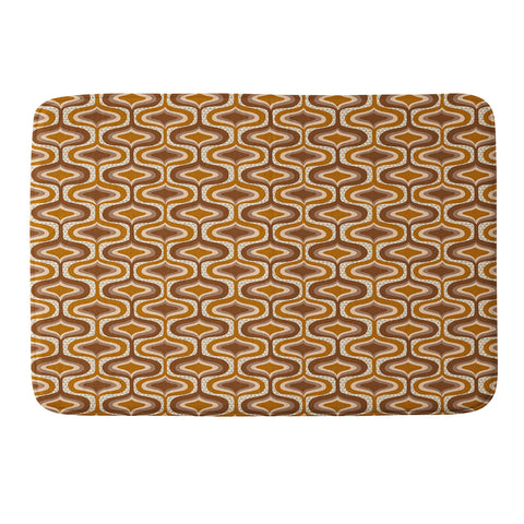 ChrissyInk 70s mod fabric repeat orange Memory Foam Bath Mat
