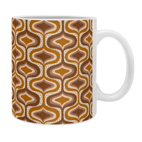 ChrissyInk 70s mod fabric repeat orange Coffee Mug