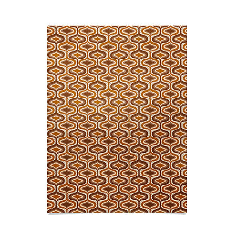 ChrissyInk 70s mod fabric repeat orange Poster