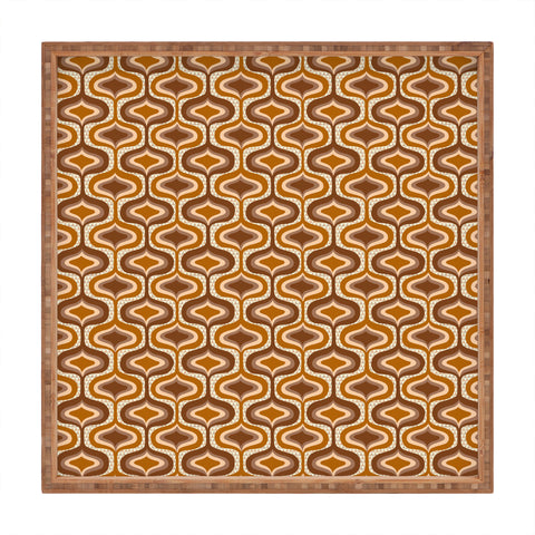 ChrissyInk 70s mod fabric repeat orange Square Tray