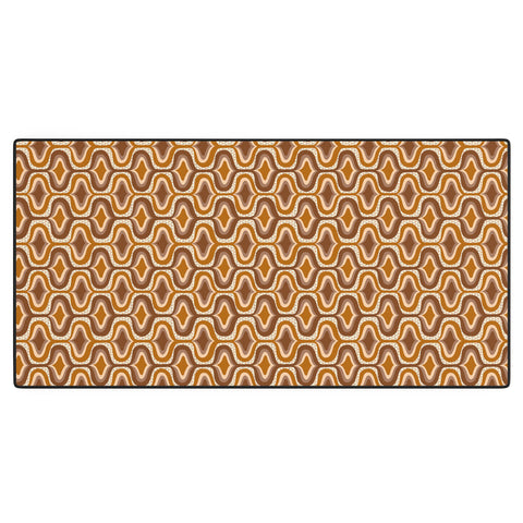 ChrissyInk 70s mod fabric repeat orange Desk Mat