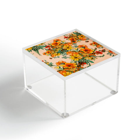 ChrissyInk 70s Pastel Floral on pink Acrylic Box