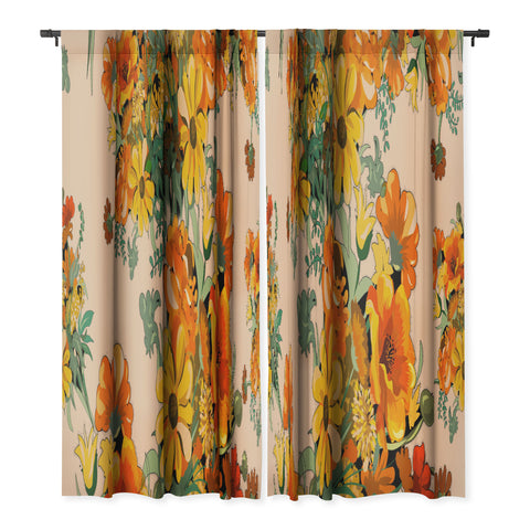 ChrissyInk 70s Pastel Floral on pink Blackout Non Repeat