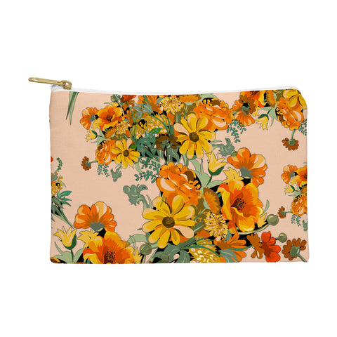 ChrissyInk 70s Pastel Floral on pink Pouch
