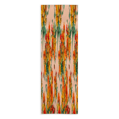 ChrissyInk 70s Pastel Floral on pink Yoga Towel