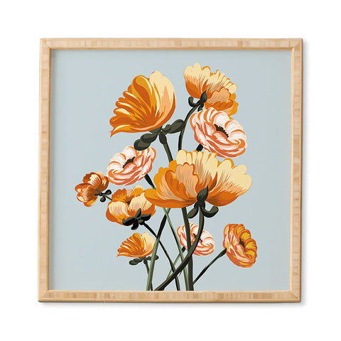 ChrissyInk California poppies spring Framed Wall Art
